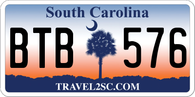 SC license plate BTB576
