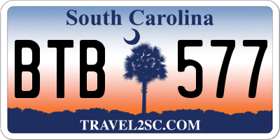 SC license plate BTB577