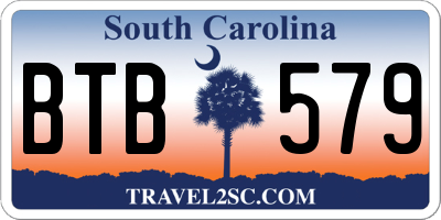 SC license plate BTB579