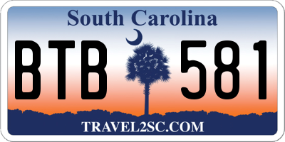 SC license plate BTB581