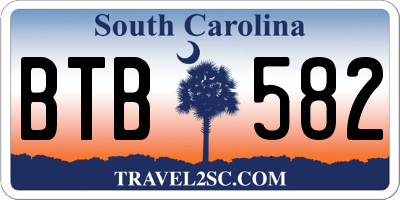 SC license plate BTB582