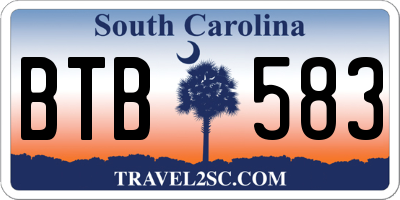 SC license plate BTB583