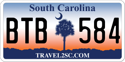 SC license plate BTB584
