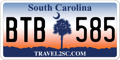 SC license plate BTB585