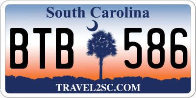 SC license plate BTB586