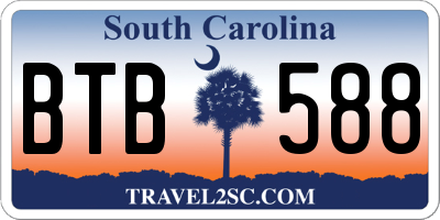 SC license plate BTB588