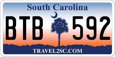 SC license plate BTB592