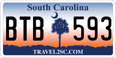 SC license plate BTB593