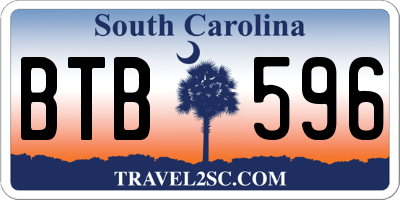 SC license plate BTB596