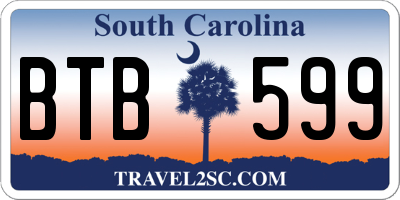 SC license plate BTB599