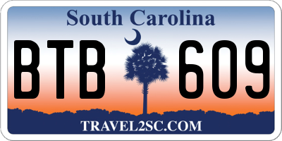 SC license plate BTB609