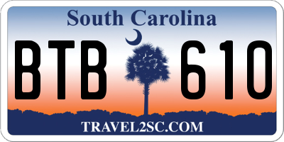 SC license plate BTB610