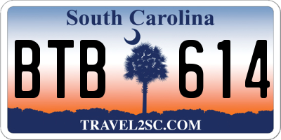 SC license plate BTB614