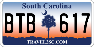 SC license plate BTB617