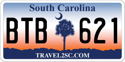 SC license plate BTB621