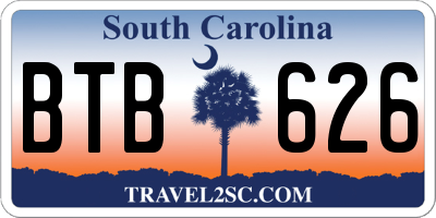 SC license plate BTB626