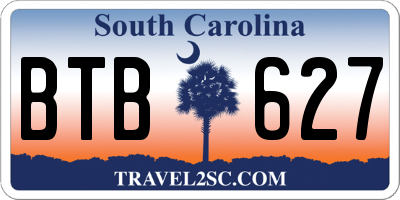 SC license plate BTB627