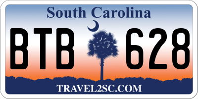 SC license plate BTB628