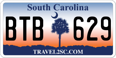 SC license plate BTB629