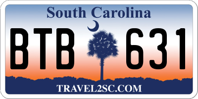 SC license plate BTB631