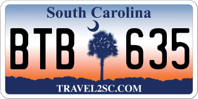 SC license plate BTB635