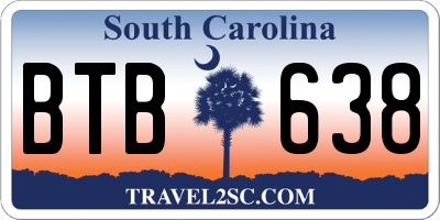 SC license plate BTB638