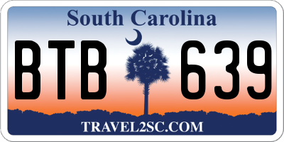 SC license plate BTB639