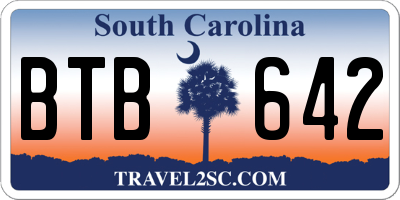 SC license plate BTB642