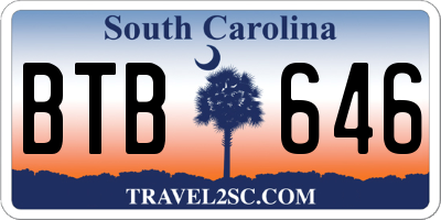 SC license plate BTB646