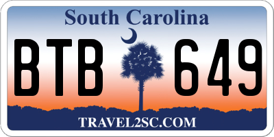 SC license plate BTB649