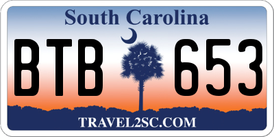 SC license plate BTB653