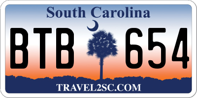 SC license plate BTB654