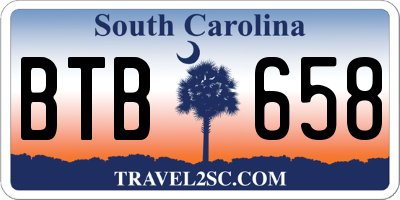 SC license plate BTB658