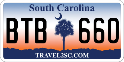 SC license plate BTB660