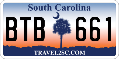 SC license plate BTB661