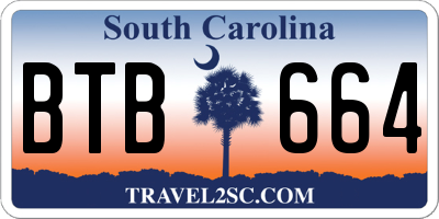 SC license plate BTB664