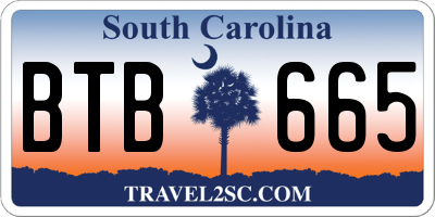 SC license plate BTB665