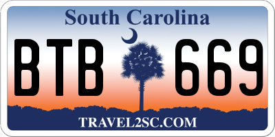 SC license plate BTB669