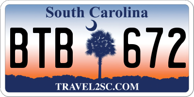 SC license plate BTB672