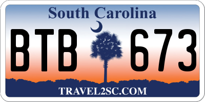SC license plate BTB673