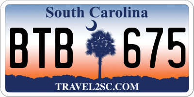 SC license plate BTB675