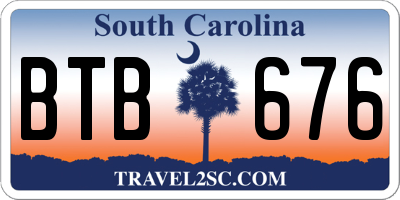 SC license plate BTB676