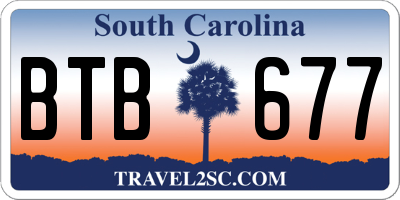 SC license plate BTB677