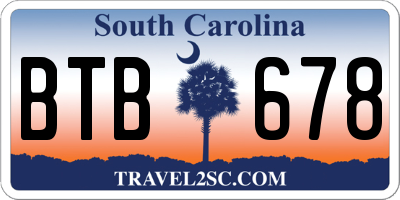 SC license plate BTB678