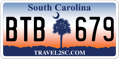SC license plate BTB679
