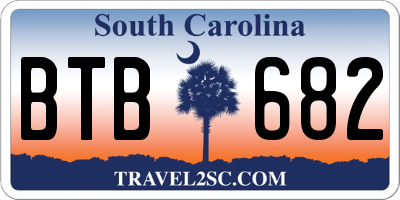 SC license plate BTB682