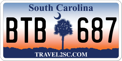 SC license plate BTB687