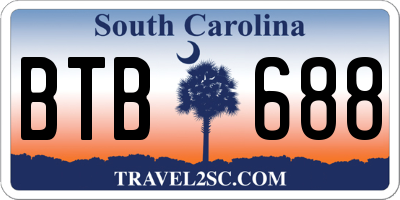SC license plate BTB688