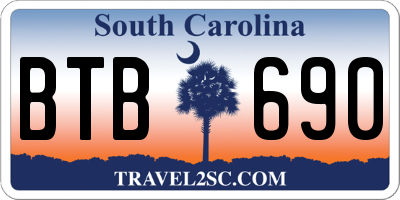 SC license plate BTB690