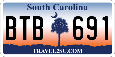 SC license plate BTB691